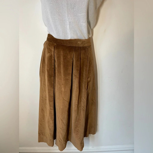 Vintage MJ Concepts in Sportswear Brown Velvet Midi Long Skirt - Picture 7 of 8